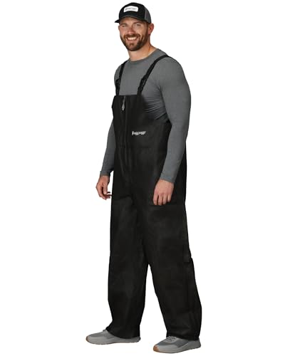 FROGG TOGGS Men's Classic Pro Advantage Waterproof Breathable Bib, Black, Large