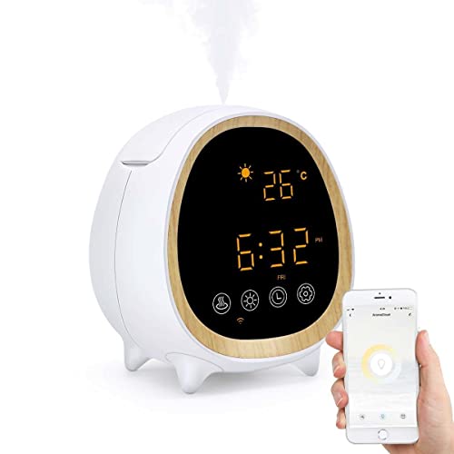 Smart Wi-Fi Wireless Essential Oil Aromatherapy Diffuser & Humidifier With Alexa & Google Home Phone App & Voice Control & Touch Screen (White) #TOP27