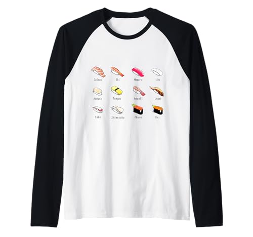 Menu japonais pour sushis Manche Raglan
