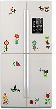 Xicommcn 148 Pcs Spring Summer Window Stickers Butterfly Window Stickers Kids Window Decoration, Stain Glass Window Stickers Flower Window Decals Anti-Collision Sticker(Green)