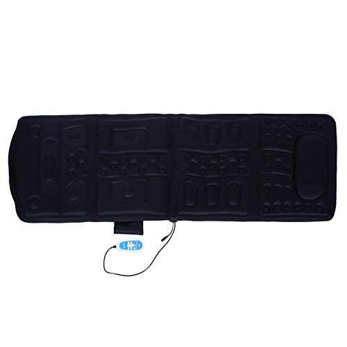 Soozier 66" Portable Personal Heating Vibrating Flexible Full Body Massage Mat - Black