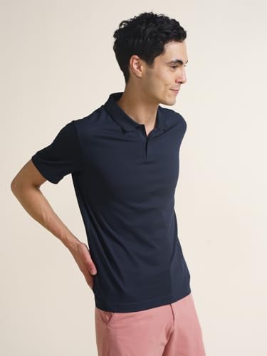 Image of DAMENSCH Men's Cotton Blend Solid Regular Fit T-Shirt