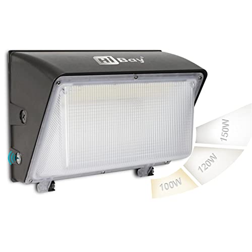 HiBay Dusk-to-Dawn LED Wall Pack Light 100-150W IP65