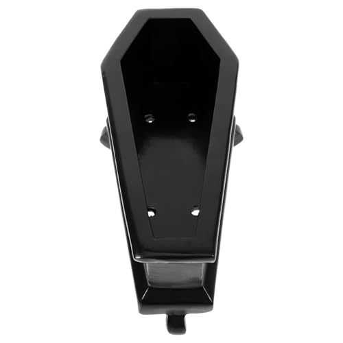 HANABASS Mini maceta de ataúd, maceta suculenta de Halloween, maceta en forma de ataúd con agujeros de drenaje, maceta gótica para bonsái de cactus para mesa, decoración punk del hogar, color negro
