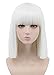 Yuehong Shoulder Length Lob White Halloween Party Bob Wigs For Women Costume Wig (White)