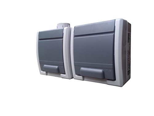 Interrupteur IP44 contre humidité double commande Schuko Hermes ANTRA - 2