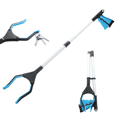 Pinza Recoge Objetos Larga 81cm - Pinzas Recoge Objetos Plegable con Imán y Cabezal Giratorio - Pinza Extensible para Recoger Basura, Ideal para Personas Mayores y con Movilidad Reducida