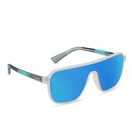 Image of Eyewearlabs OKNO | Polarized Over-Sized Unilens Rectangular Branded Stylish Sunglasses For Men & Women | 100% UV Protection Shades | Cricket Sports Cycling Driving | RYFT