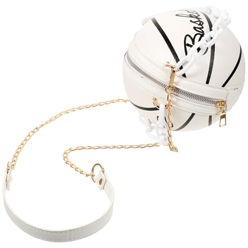 Bolso de hombro con forma de baloncesto blanco para citas y uso diario