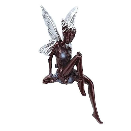 Artesanato de resina, estátua de resina fofa material de resina de design de estátua de fada para decoração de casa para presente de feriado(marrom)