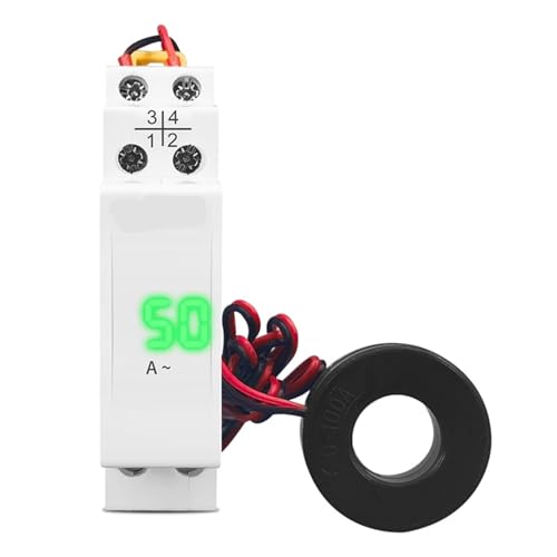 UCHAOCHE ディンレール 単相アンペアメーター Ac 40-500V 100A ミニモジュラー電流計 ゲージ インジケーター LED デジタルディスプレイ 110V 230V 1個(色: 透明ではありません)