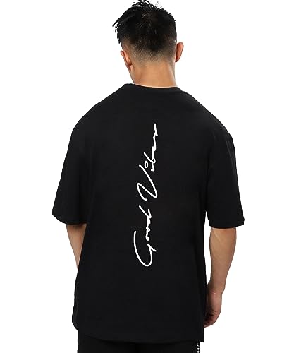 Image of Mens Oversized Printed Half Sleeve Branded Cotton T-Shirt for Mens || Back Printed t Shirts for Men || Oversized t Shirts for Men