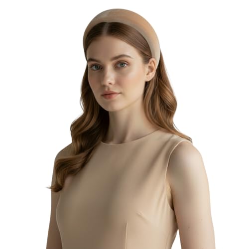 Bottega della Principessa-Cerchietto per Capelli Donna Bombato in Velluto (Kaki)