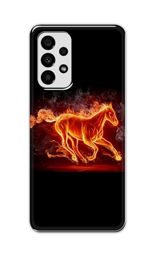 Image of PRINTFIDAA Printed Hard Back Cover Case for Samsung Galaxy A73 5G Back Cover (Fiery Horse) -112