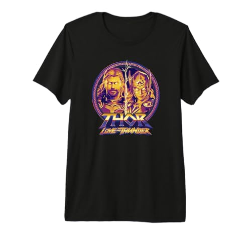 T-shirt Thor haut de gamme collection premium Love and Thunder imprimé néon