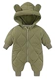 Maeau M&auml;dchen Schneeanzug Baby Baumwolle Strampler Wattierter Kapuze Krabbelanzug S&auml;uglingsoverall Einteiler Jungen Babykleidung Schlafstrampler 12-18 Monate