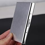 RFIDクレジットカードホルダー スリムクレジットカードケース メタルウォレット 男女兼用, シルバー, ミニマリスト。