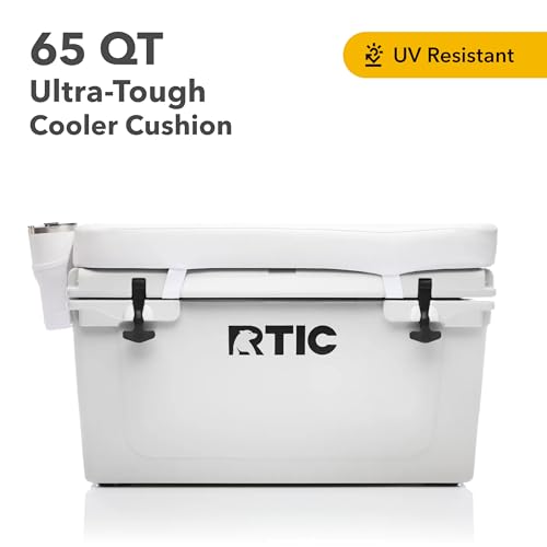 RTIC Cooler Seat Cushion Compatible Hard Coolers, Great for Family Travels, Boating Or Hunting, Easy Clean Vinyl, Buckle Fastening and Anti Slip, 65 - Thumbnail 3