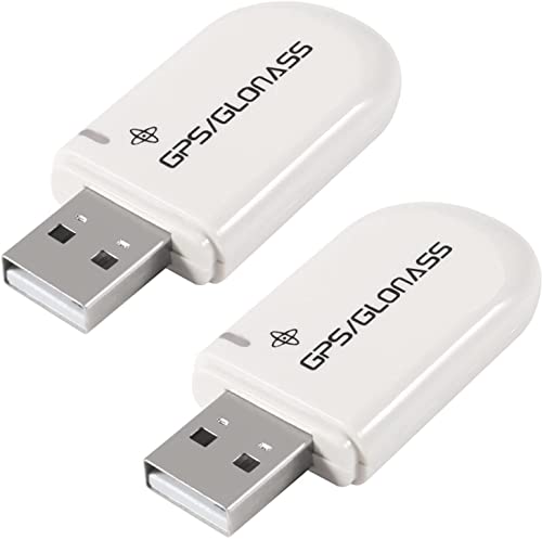 AOICRIE 2PCS Vk-172 USB Dongle GPS Module G-Mouse Glonass Navigation Support Windows 10/8/7/vista/XP/CE Andorid Linux for Raspberry Pi (White)