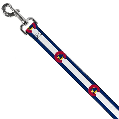 Laisse pour chien Colorado Buckle-Down résistante bleu blanc rouge - 3