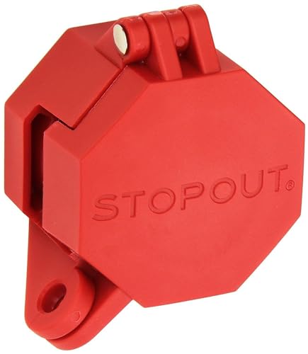 Accuform KDD477 STOPOUT Trailer-Lock Glad Hand Lockout Blocks Access to Air Line Connection Plastic with Zinc-Coated Steel Hinge Pin Red