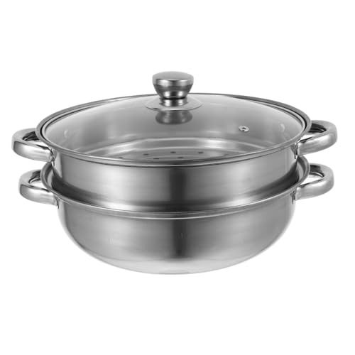 Alipis 2livello Pentola Vapore in Acciaio Pentola Con Base Vaporiera Per Verdure Cottura Vapore Per Zuppe e Alimenti Per Cottura Da Cucina