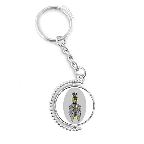 Llavero giratorio DIYthinker de cebra gris y amarillo para organizar tus llaves con estilo