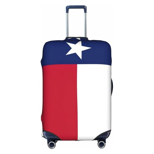 Jkkghll Texas State Flag Print Copertura per bagagli elastica da viaggio con cerniera nascosta antigraffio, bianco, S