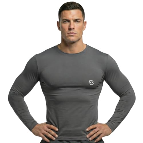 Image of Men's Compression Shirts Long Sleeve, Base-Layer Quick Dry Workout T Shirts Sports,Gym, Running T-Shirt