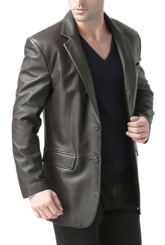 BGSD Men Edward 2-Button Lambskin Leather Blazer Sport Coat Jacket (Also available in Big and Tall and Short)3