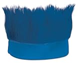 Beistle Blue Novelty Hairy Headband School Spirit Crazy Hat Day For Sports Party Costume Accessory, One Size