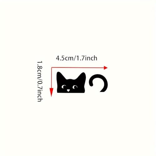 Image of Peeking Sneaky Cat Stickers, 1.7 inch Cute Black Cat Stickers, 4pcs Funny Car Decals, Waterproof Vinyl Stickers for Car Rearview Mirrors, Windows, Laptops