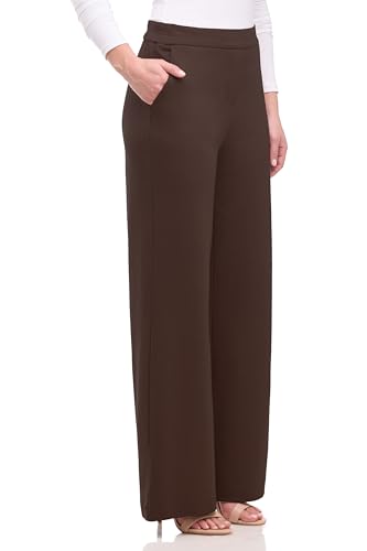 REKKUNA Women's Silky and Stretchy Pull-On Wide Leg Hi-Rise Palazzo