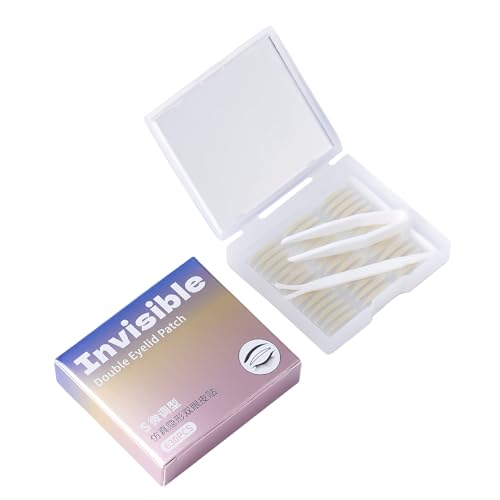 Medical Fiber Invisible Double Eyelid Tape, Thin Waterproof Eyelid Lifter Strips for Hooded Eyes, All-Day Hold, Built-in Compact Mirror with Y-Shaped Fork & Tweezers, 450 Counts (B)