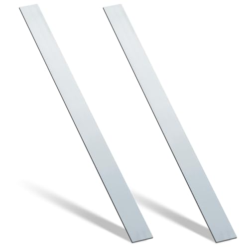 Image of Yaocom 2 Pcs 304 Stainless Steel Flat Bar, 1 /8 inch Thickness, 1 inch Width, 36 inch Length 2B Finishing Trim Strips Sheet for DIY Craft Making
