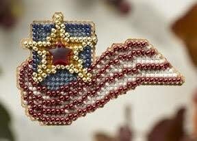 2 Kit Bundle, Counted Glass Beads : American Eagle and Stars and Stripes