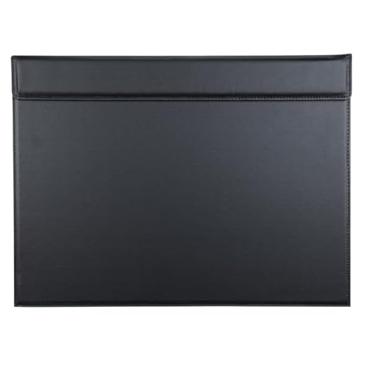 KINGFOM 18 x 14 tum stor rektangel A3 skrivbord skriv- och ritbräda skrivunderlägg surfplatta med pappersklämma Svart