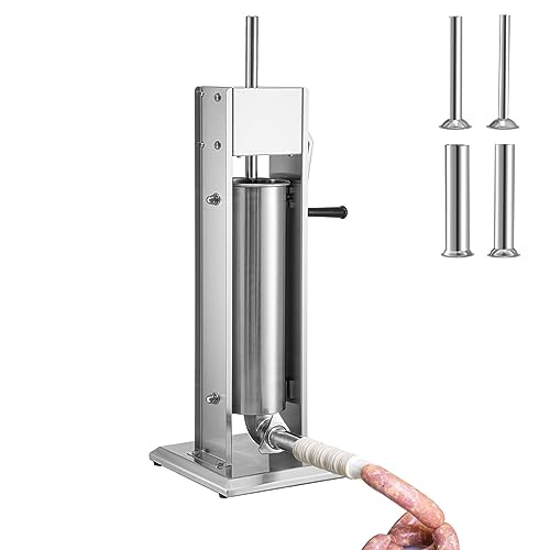 Máquina de salchichas de acero inoxidable – Capacidad de 5 litros para facilitar el relleno de salchichas – Duradero, perfecto para la producción casera de salchichas