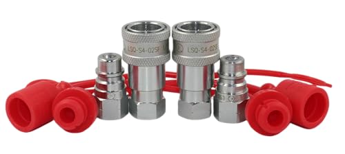 1/4'' NPT Ag Hydraulic Coupler ISO 5675, LSQ Quick Connect Ball Pioneer Style Agricultural Hydraulic Coupling Tractor Couplers 2 Sets