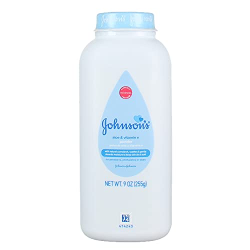 JOHNSON'S Baby Powder, Pure Cornstarch with Soothing Aloe& Vitamin E 9 oz (Pack of 2) image 5