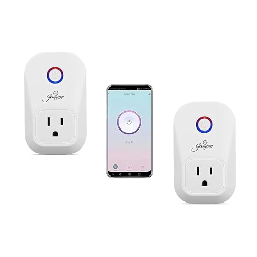 Jinvoo Smart Plug,WiFi Smart Plug,WiFi Outlet Socket Remote Control with Timer Function,Compatible with Alexa and Google Home,ETL FCC Listed,No Hub Required (2 Pack)