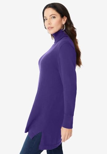 Roaman's Women's Plus Size Cashmere Turtleneck Sweater3