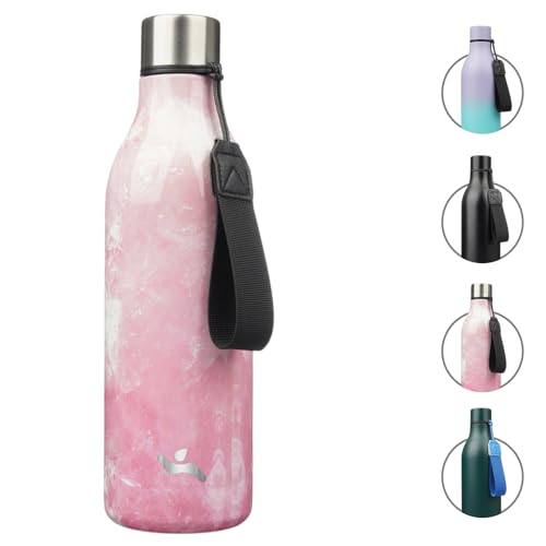 Image of Konokyo Insulated Water Bottle with Strap,25 oz Double Wall Stainless Steel Vacuum Bottles Metal Water Flask,Blossom