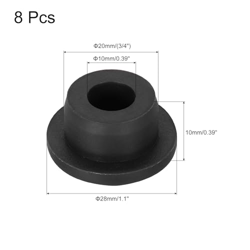 Image of MECCANIXITY 8pcs T-Shaped Silicone Plugs 20mm 4 /5 Inch Dia Snap in Plug Hole Seal Cover Round Rubber Stopper for Kitchen Rubber Bulkheads Waterproof Sealing Plugs Black