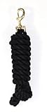 Hamilton Cotton Lead with Brass-Plated Bolt Snap, Black, 3/4