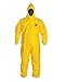 DuPont Tychem 2000 QC127S Disposable Chemical Resistant Coverall with Hood, Elastic Cuff and Serged Seams, Yellow, X-Large (Retail Pack of 1)