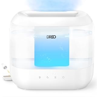 DREO Humidifiers for Bedroom, Top Fill 4L Supersized Cool Mist Humidifier, 36H Runtime, 28 dB Quiet Ultrasonic Air Humidifier for Large Room, Plants, Baby Nursery, Indoor, Night Light, Easy to Clean
