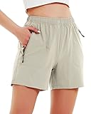 Nomolen Women's 5' Hiking Cargo Shorts Quick Dry Lightweight Athletic Outdoor Shorts for Workout with Zipper Pockets UPF 50+