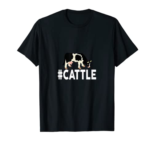 Hashtag CATTLE T-Shirt Divertente Mucca #Mucca #Cows #CATTLE Maglietta