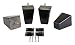 ProFurnitureParts 4" Inch Espresso Dark Finish Square Tapered Pyramid Wood Sofa Legs Set of 4